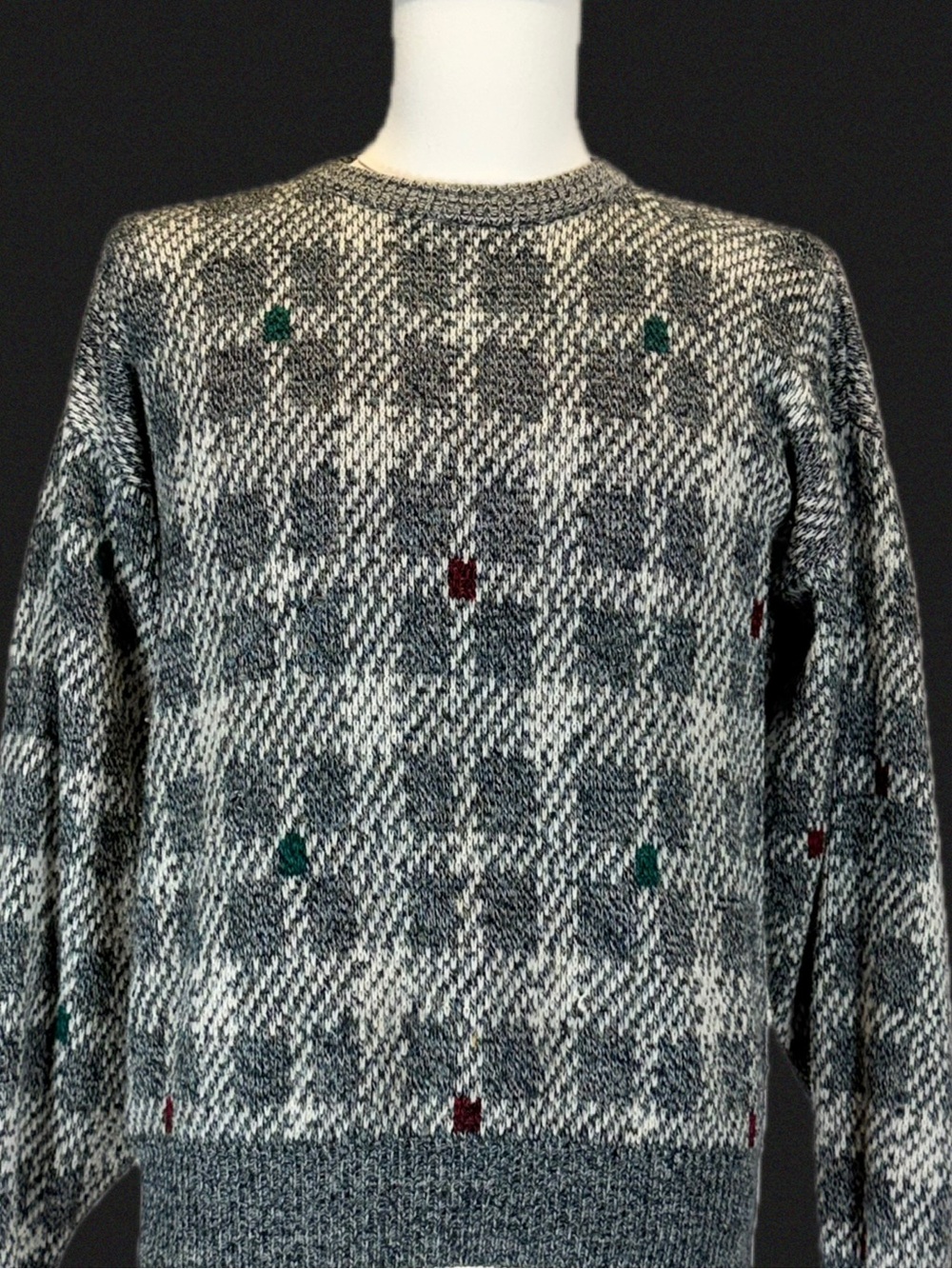VINTAGE 80s McGregor knit sweater mens geometric colorblock abstract funky bold